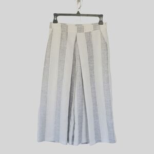 ILLA ILLA Woman's Cropped Wide Leg Pants Grey White Small